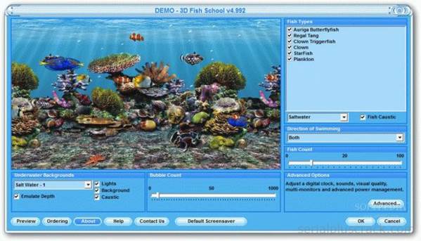 Cài đặt 3D Fish School Screensaver 4.91
